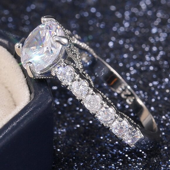 🎀 Retro Cubic Round Gemstone Sun Flower Vintage Rings for Women, PD316 - Picture 2 of 6